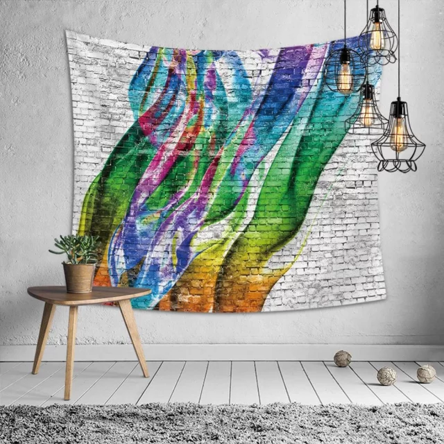 Tapestry : Brick Wall with colour stripes (150×200cm)