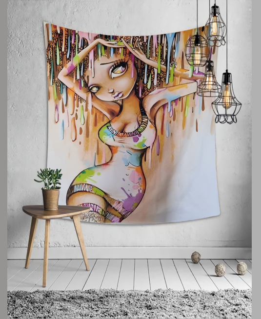 Tapestry : Spray painted Woman - 150*130