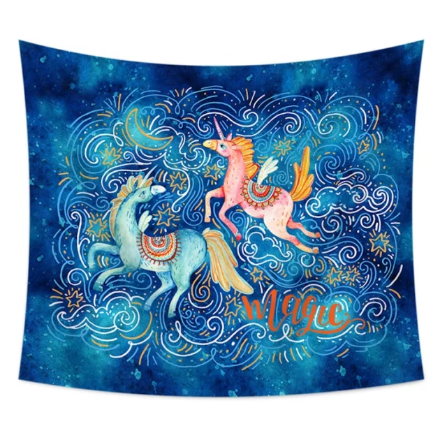 Tapestry : Unicorn Blue - 130×150cm