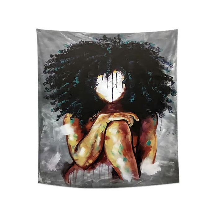 Tapestry : Woman Black - Printed.